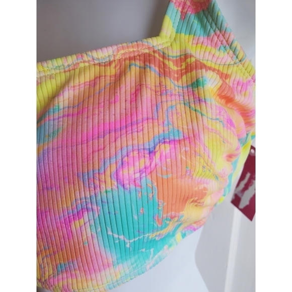 NEW Xhilaration Junior's Ribbed Square Neck Bralette Bikini Top - Picture 7 of 13